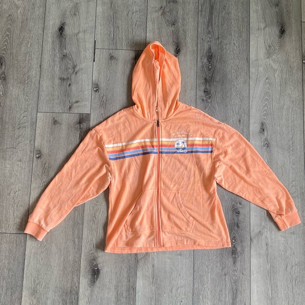 Roxy Orange Hooded Jacket with Stripes